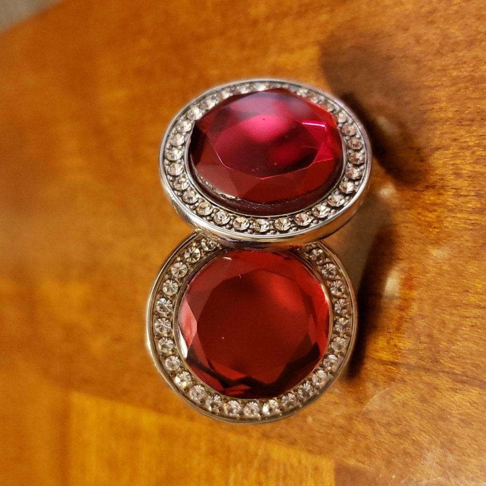 Faux Ruby and Diamond Cufflinks